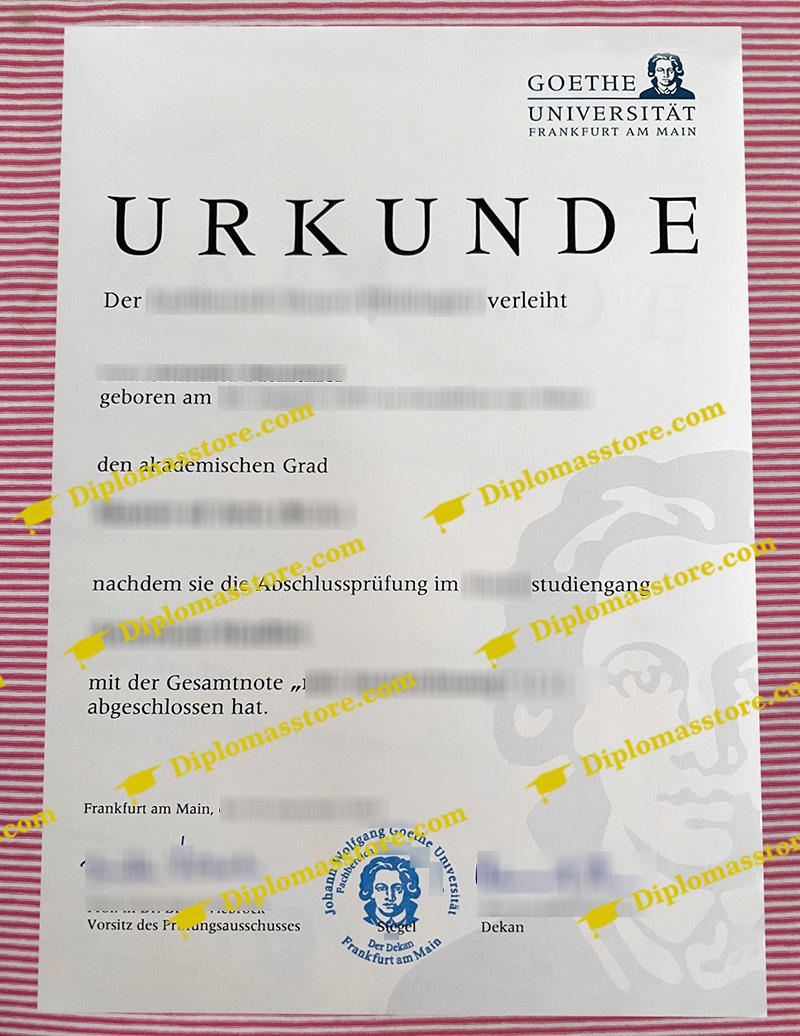Goethe-Universität degree, Goethe-Universität urkunde,