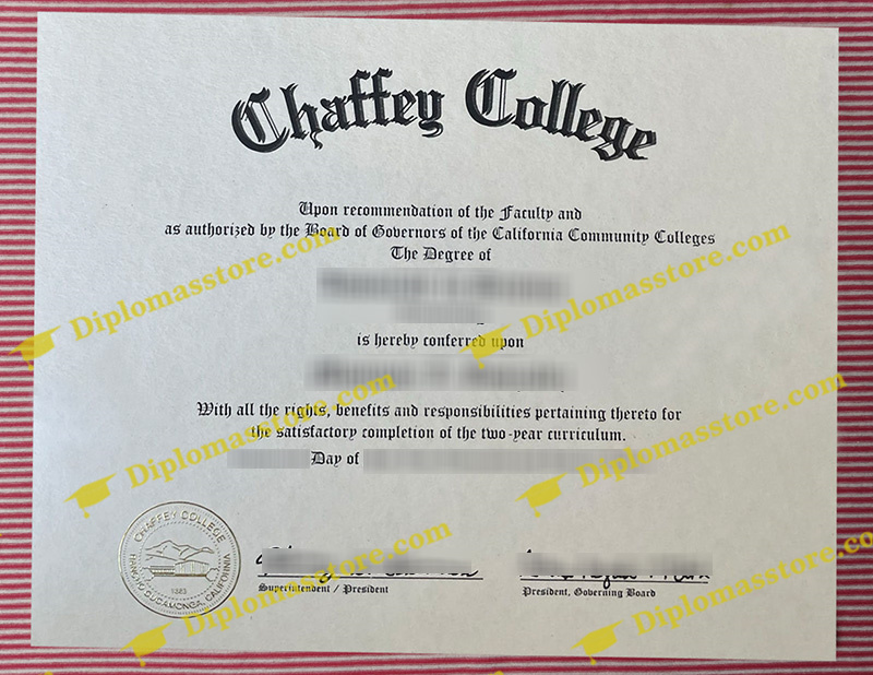 Chaffey College diploma, Chaffey College degree,