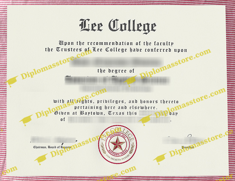 Lee College diploma, Lee College degree,