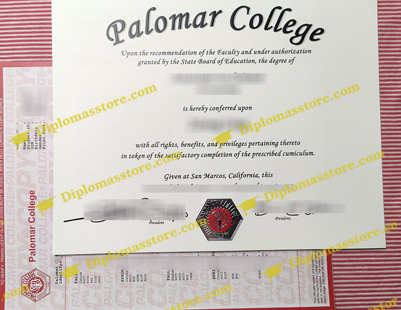 Palomar College diploma, Palomar College degree,