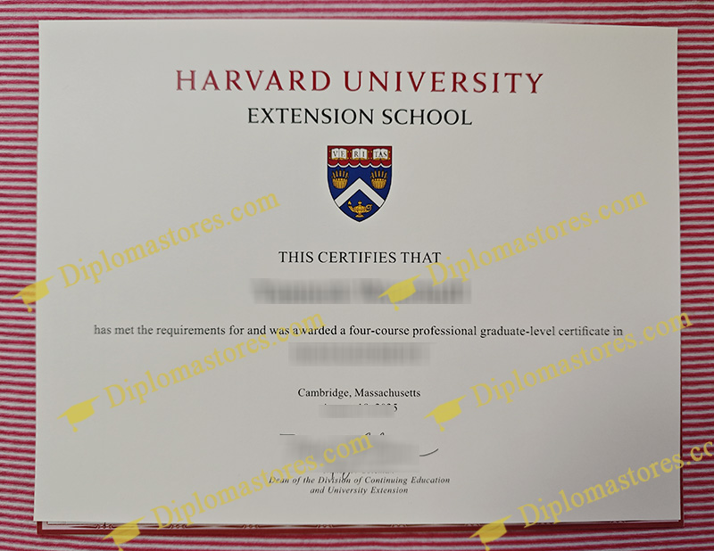 Harvard University Extension School certificate, Harvard Extension School diploma,