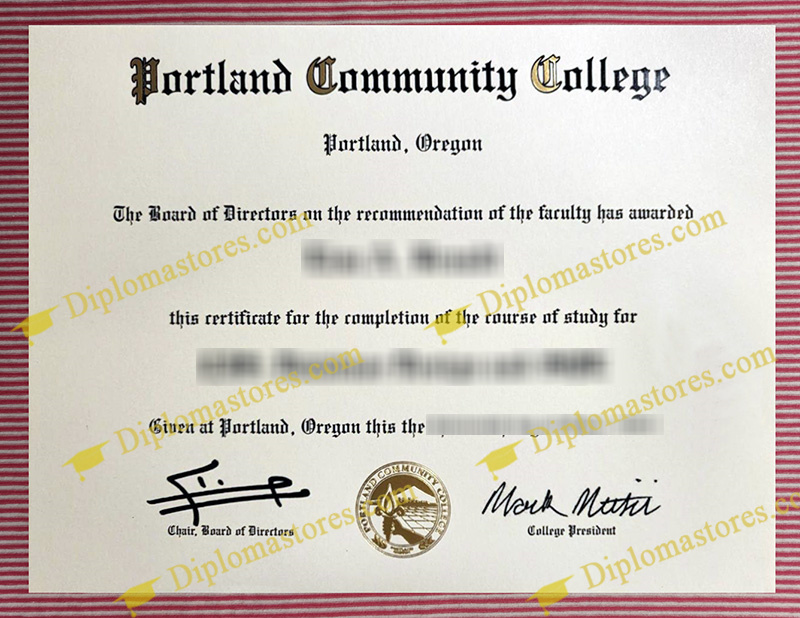 Portland Community College diploma, Portland Community College degree,