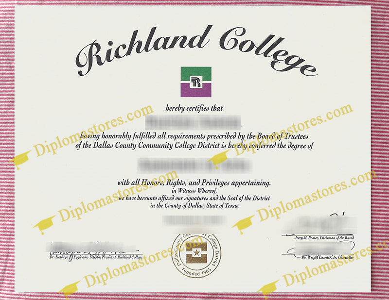 Richland College diploma, Richland College degree,