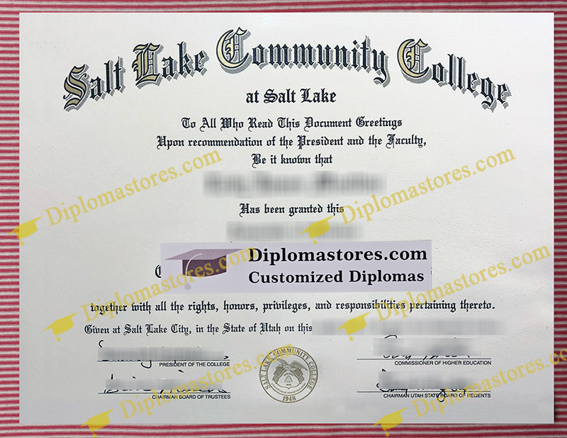 Salt Lake Community College diploma, SLCC degree,