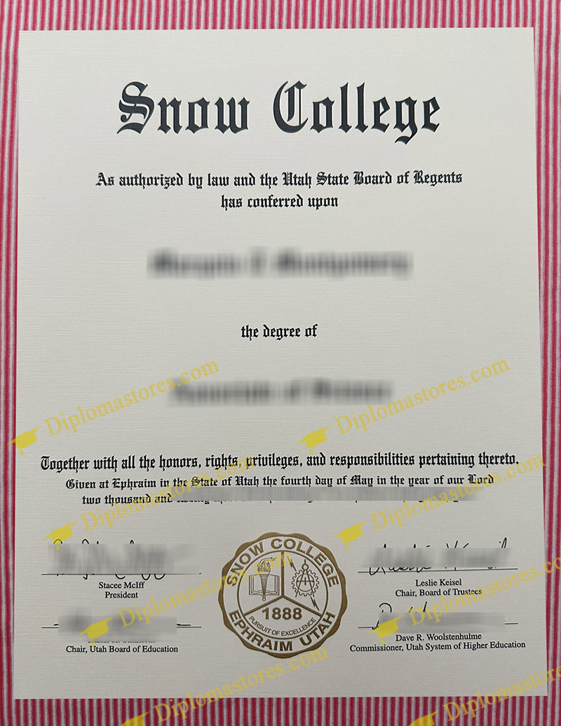 Snow College diploma, Snow College degree,