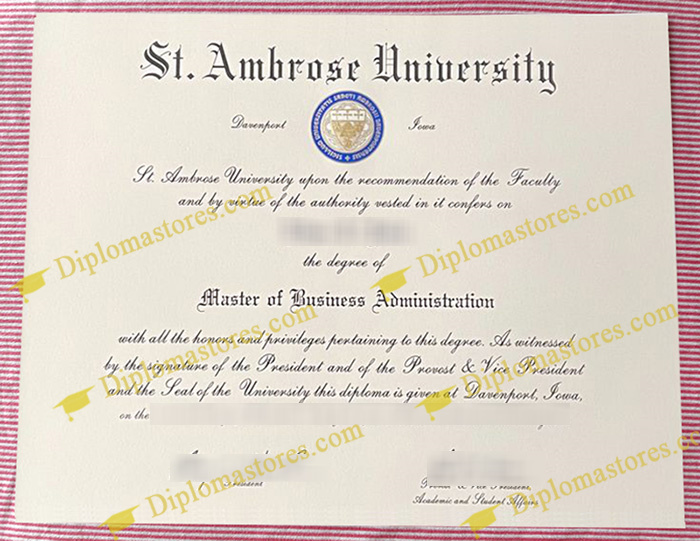St. Ambrose University diploma, St. Ambrose University degree,