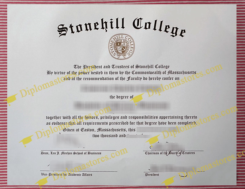 Stonehill College diploma, Stonehill College degree,