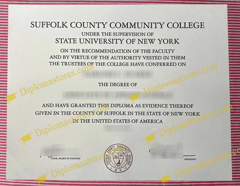 Suffolk County Community College diploma, SCCC degree,