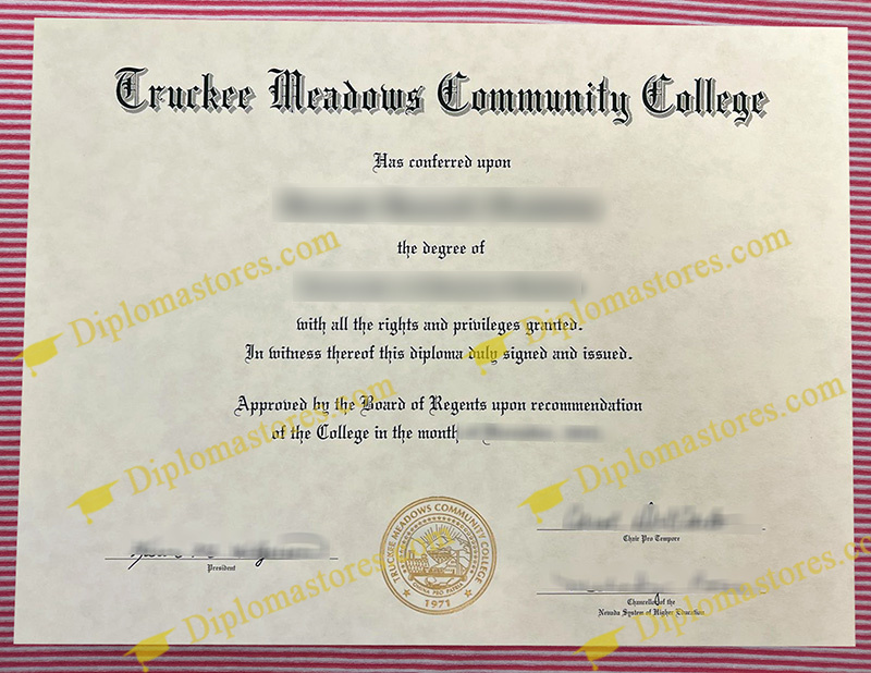 Truckee Meadows Community College diploma, TMCC degree,