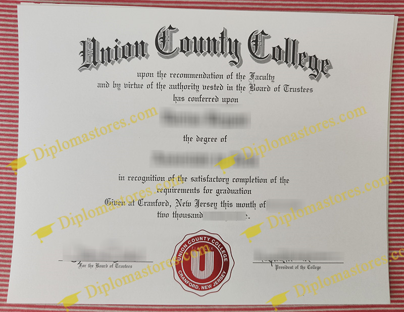 Union County College diploma, Union County College degree,