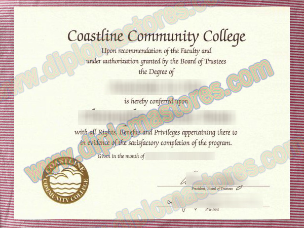 Coastline Community College diploma, Coastline Community College degree,