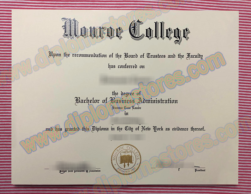 Monroe College diploma, Monroe College degree,