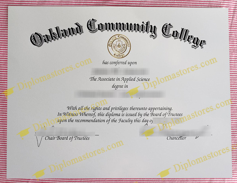 Oakland Community College diploma, Oakland Community College degree,