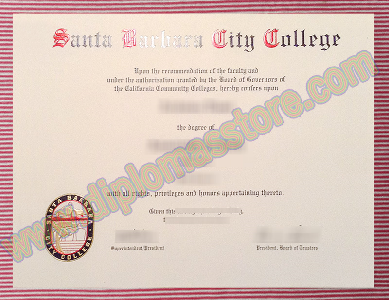 Santa Barbara City College diploma, SBCC degree,