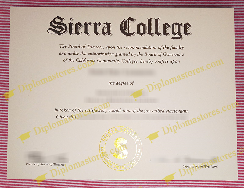 Sierra College diploma, Sierra College degree,
