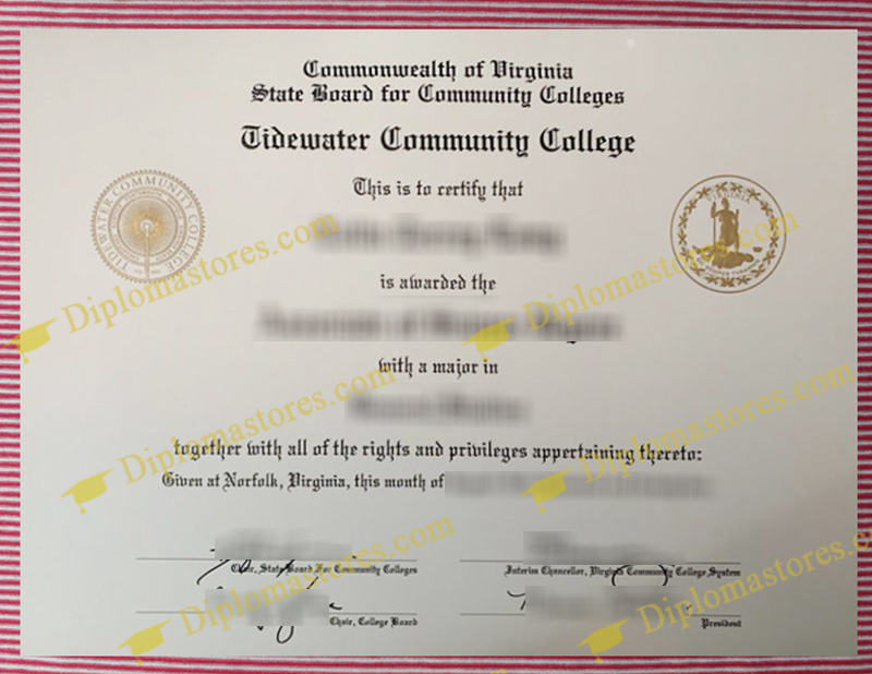 Tidewater Community College diploma, Tidewater Community College degree,