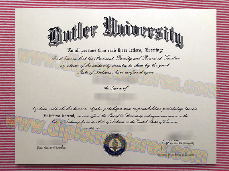 Butler University diploma, Butler University degree,