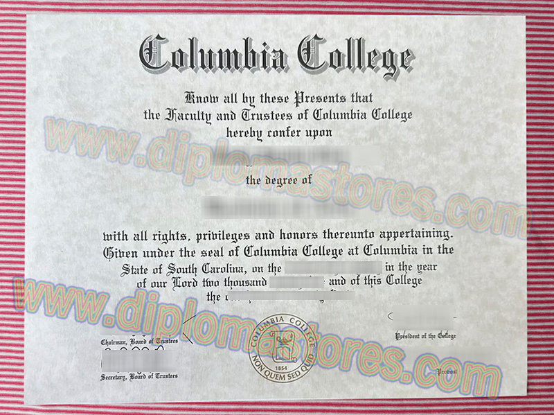 Columbia College diploma, Columbia College South Carolina degree,