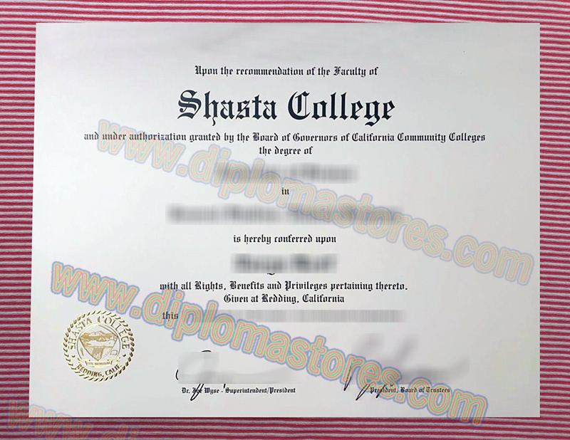 Shasta College diploma
