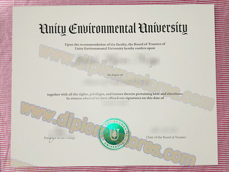 Unity Environmental University diploma